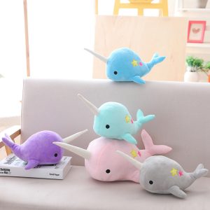 Peluche Narval Kawaii – 25 ou 35 cm