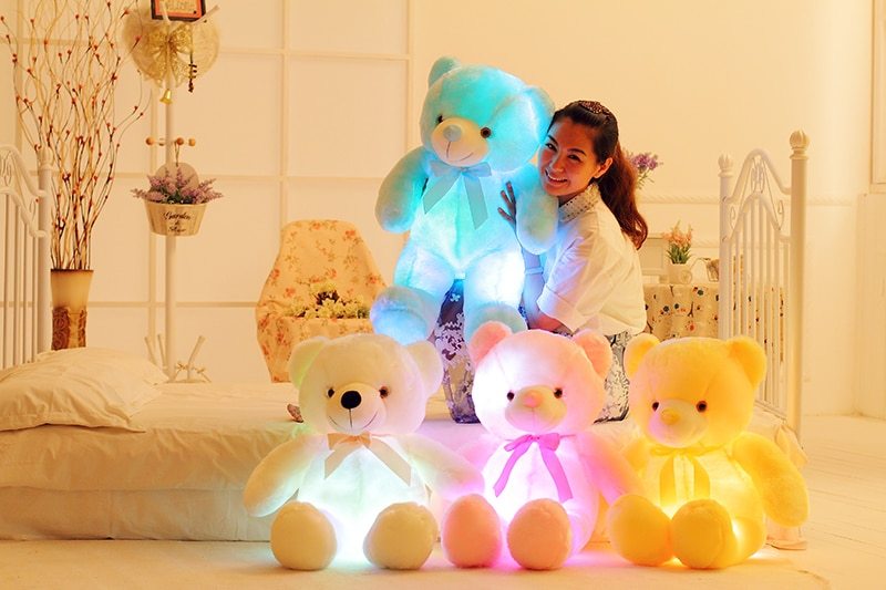 Peluche Ours LED Lumineuse – 25 à 75 cm